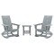 Flash Furniture 2 Modern Gray Adirondack Rockers & Side Table JJ-C14709-2-T14001-GY-GG - alternate 4